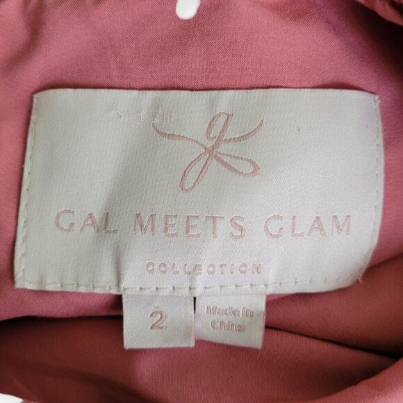 Gal Meets Glam Edith Coral Pink Fit Flare V Neck Midi Dress Size 2 XS EUC - Picture 5 of 10